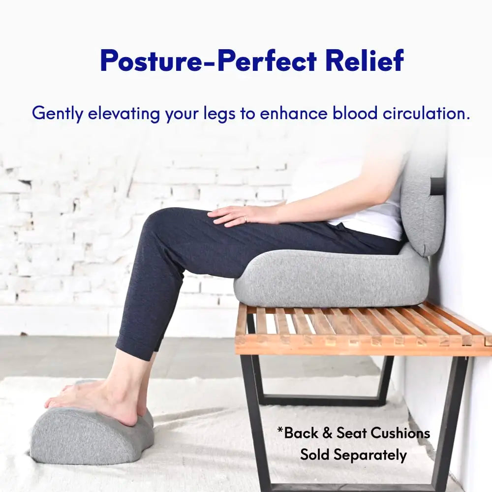 Ergonomic Foot Rest For Under Desk - Patented Massage Ridge Design Memory Foam Foot Stool Pillow For Work, Home, Gaming,