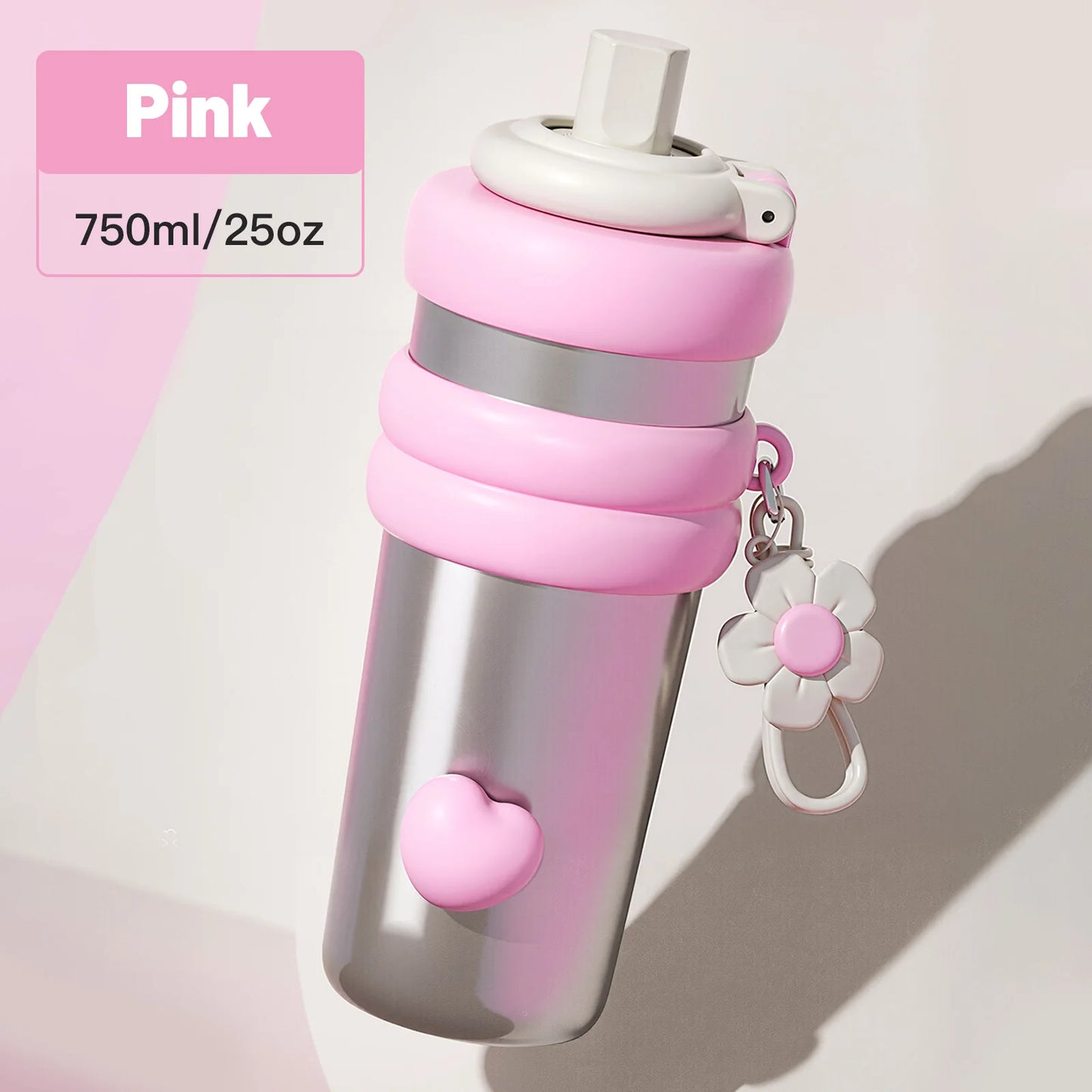 25oz Insulated Stainless Steel Tumbler, Leak Proof Double Wall Vacuum Sealed Travel Coffee Mug, Reusable Thermal Cup, BPA Free,
