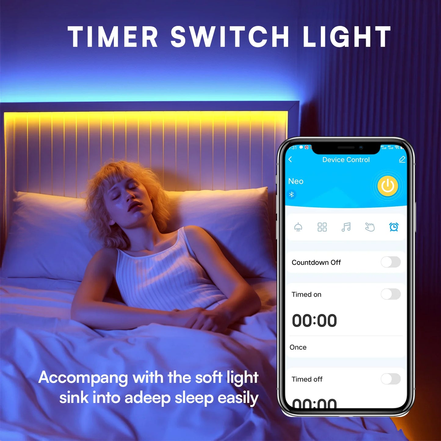 Colorful LED Strip Lights, USB Powered Portable , Change Color (16 Million) Dimmable, Smart RGB-IC Strip Lighting Sync Music