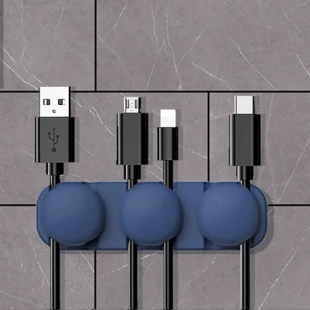 Stonego Silicone USB Cable Organizer Desktop Tidy Management Holder for Mouse Headphone Wire