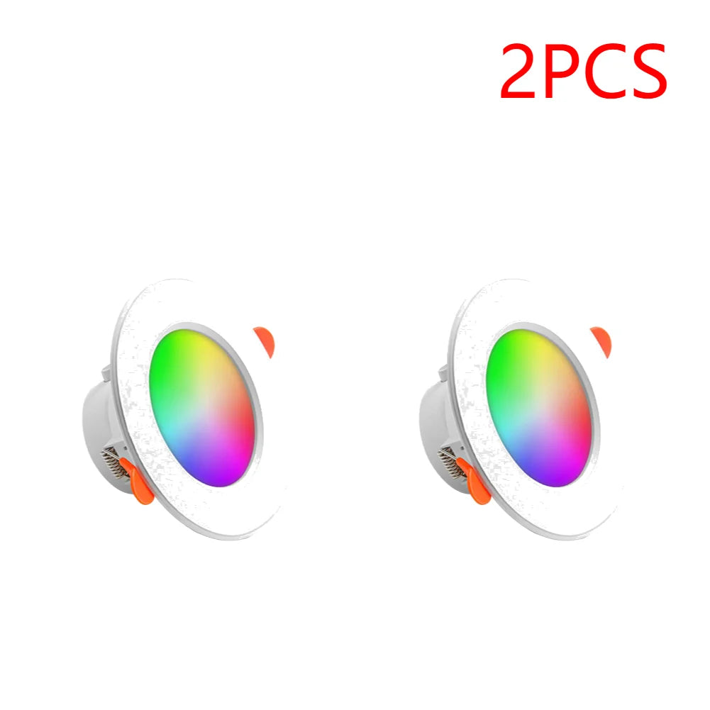 1/2PCS LED Downlight Smart Life Dimming Spot Bluetooth lamp 10W RGB+CW+WW Change Warm Cool light Work with Alexa Google Home