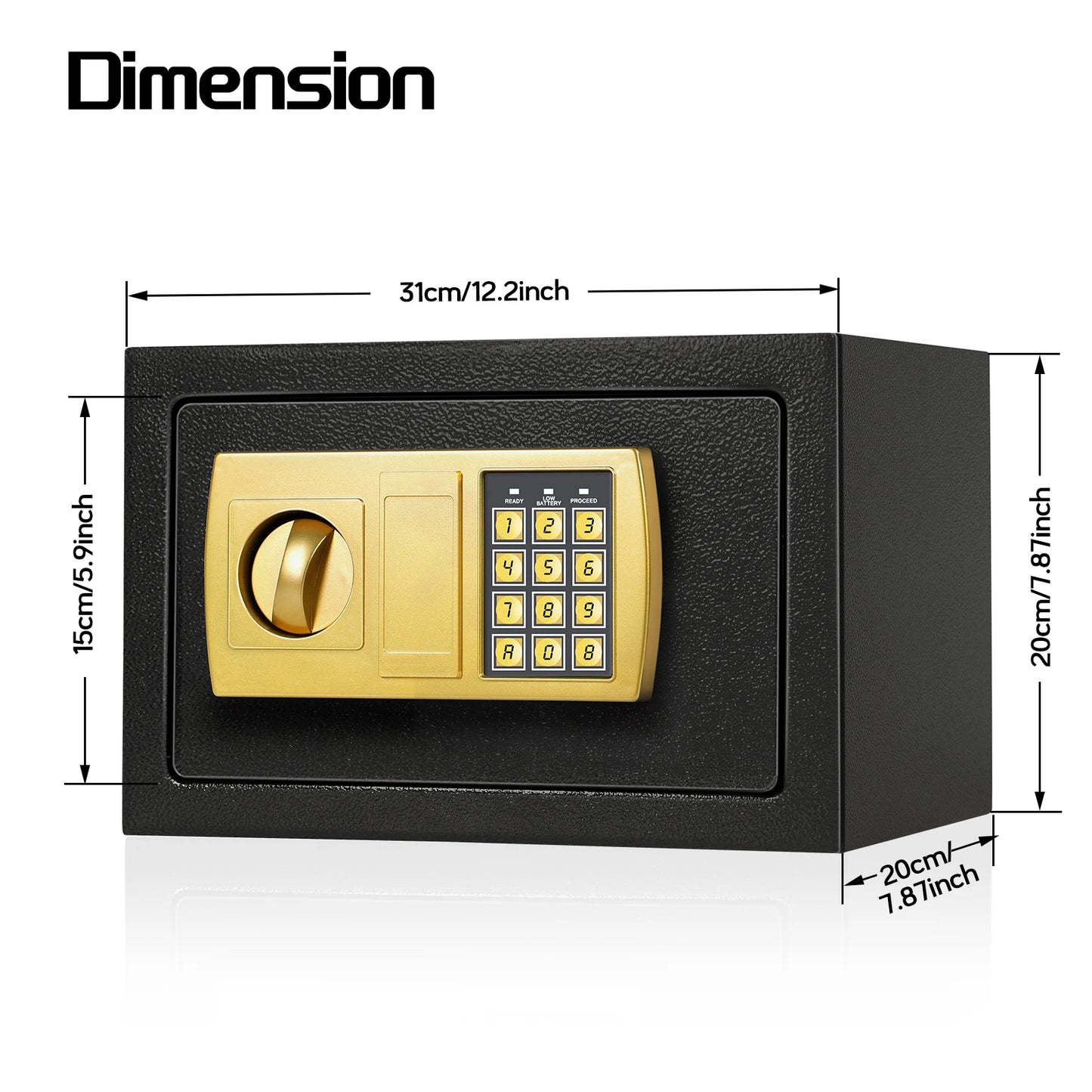 Digital Keypad Lock Safe Box - Heavy Duty Steel Security for Home/Office, Anti-Theft Fireproof Electronic Storage Cabinet