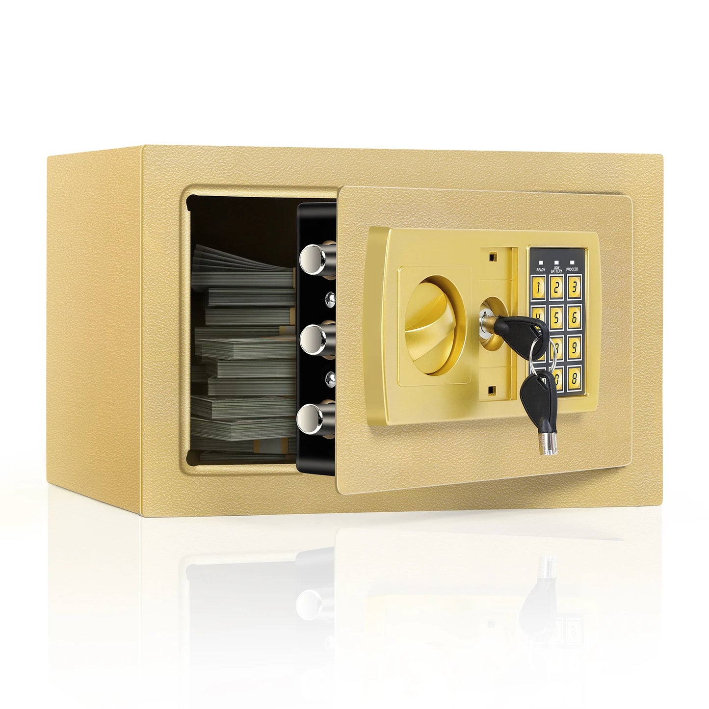 Digital Keypad Lock Safe Box - Heavy Duty Steel Security for Home/Office, Anti-Theft Fireproof Electronic Storage Cabinet