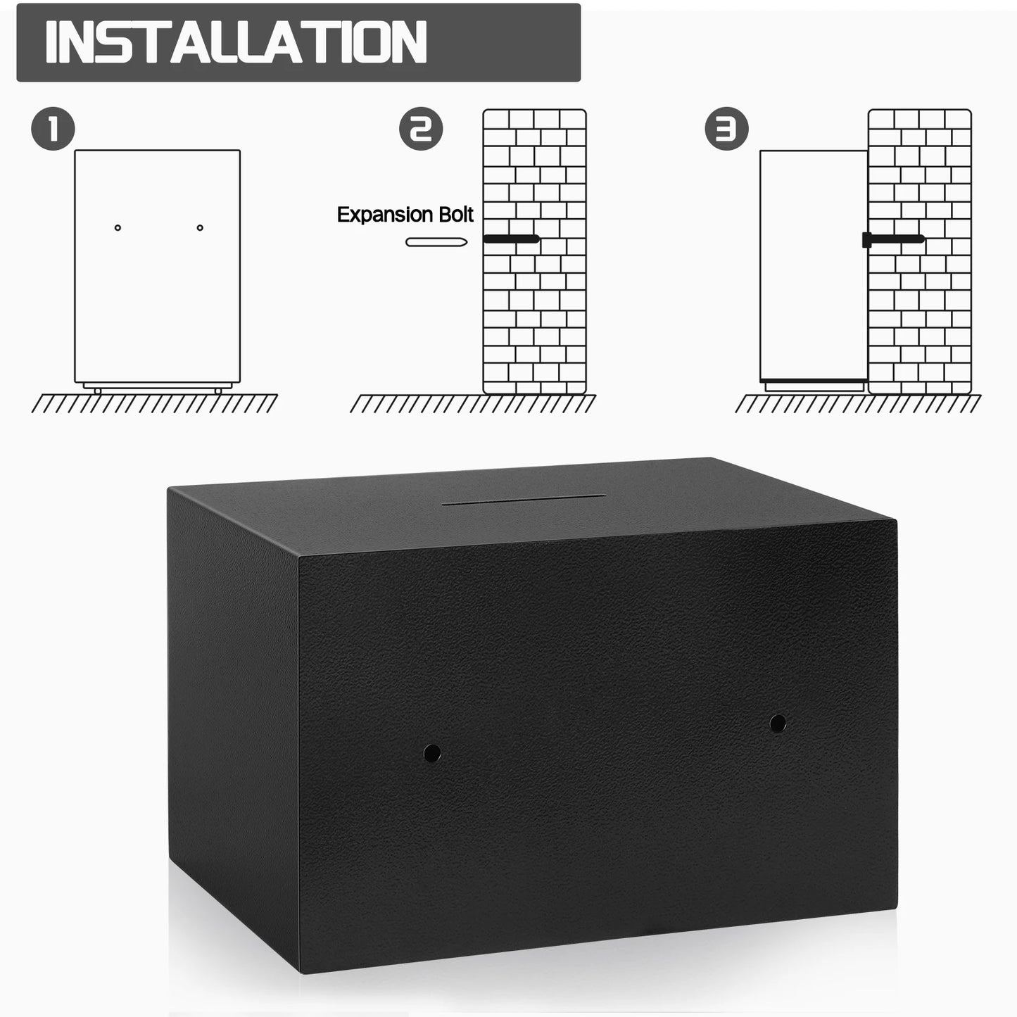 Digital Keypad Lock Safe Box - Heavy Duty Steel Security for Home/Office, Anti-Theft Fireproof Electronic Storage Cabinet