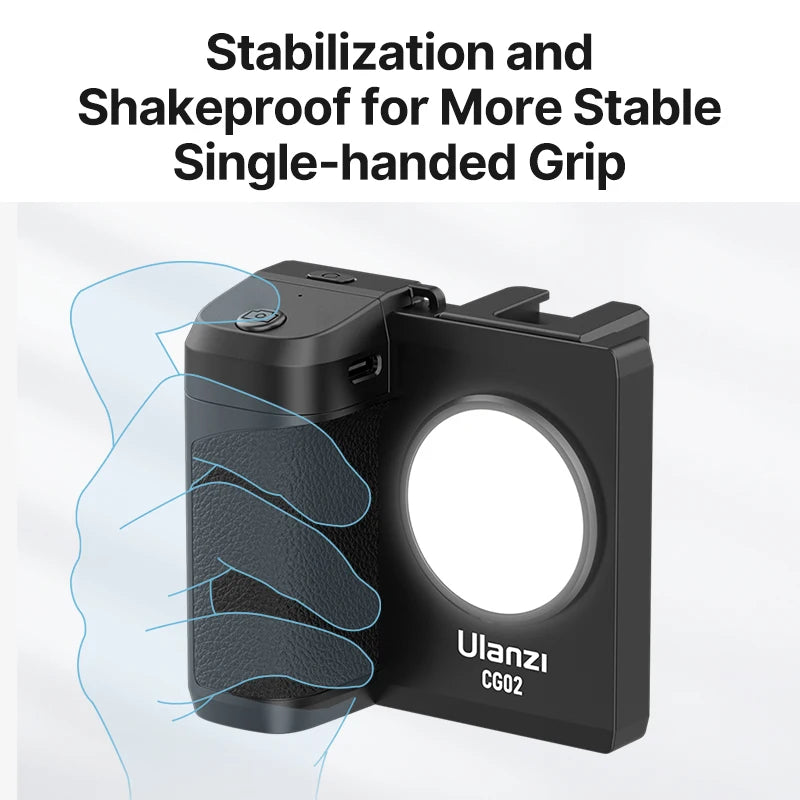 Ulanzi CG02 Smartphone Selfie Grip Wireless Bluetooth Handle with 5500k Fill Light Phone As Camera Photo Stabilizer