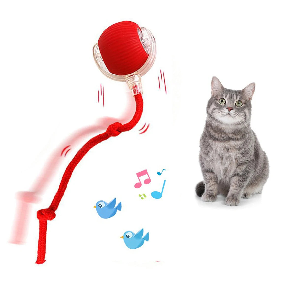 Interactive Smart Cat Ball with LED Lights Battery Operated Toy for Kittens And Cats Interactive Moving Ball