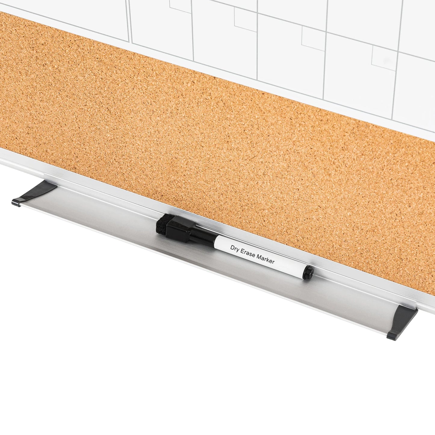 Deli 24"x18" Calendar Combination Board,Whiteboard Durable Dry-Erase Planner for Scheduling, Notes, and Organization