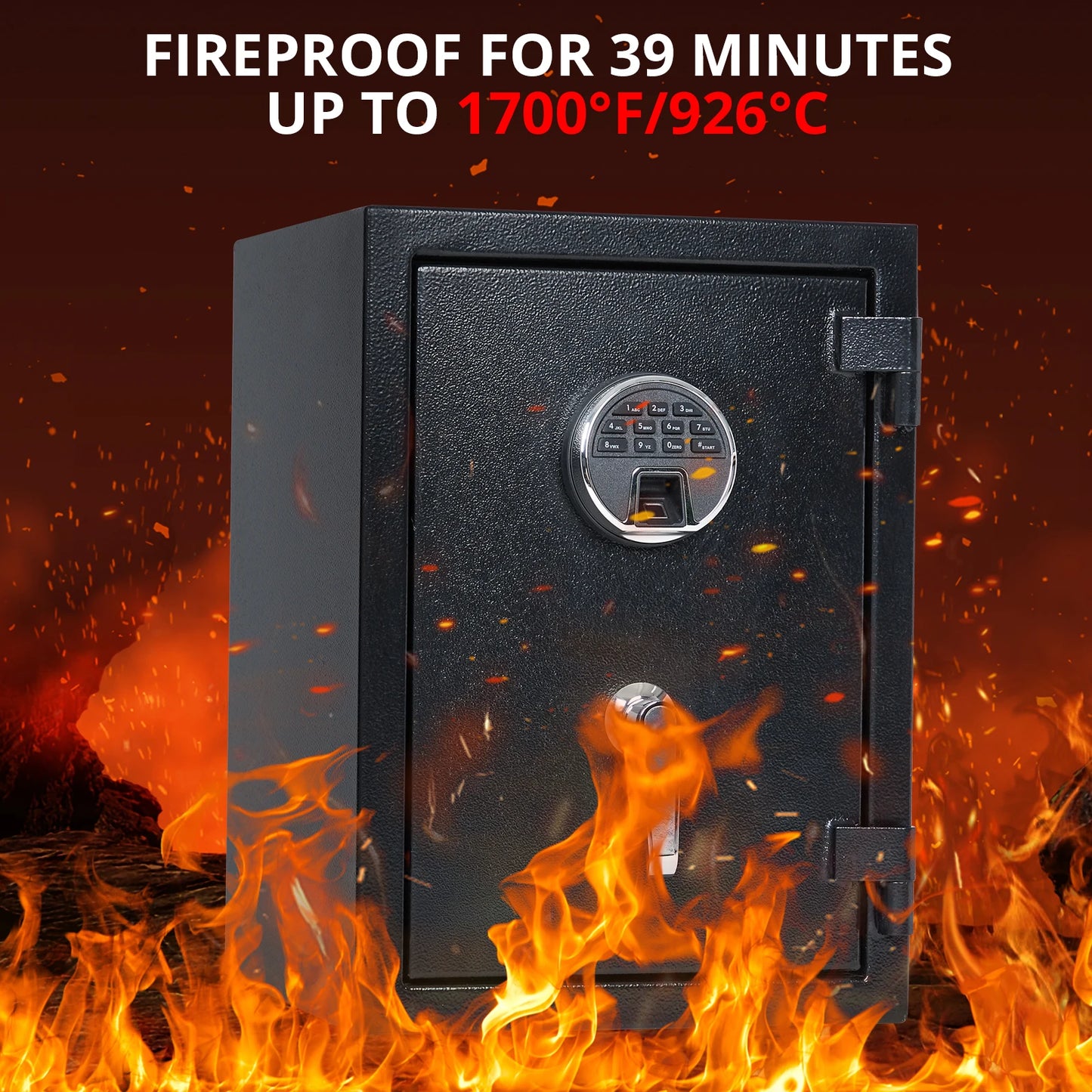Fireproof And Waterproof Safe Box, 2 Cubic Feet Extra Large Lock Box, Home Safe With Programmable Keypad And Inner Lock