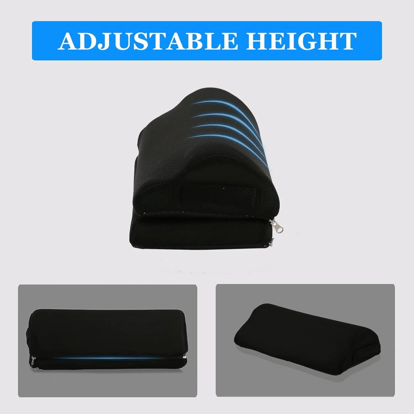 Foot Rest for Under Desk at Work, Memory Foam Ergonomic Foot Stool with Adjustable Height, Under Desk Footrest for Back & Hip Pa