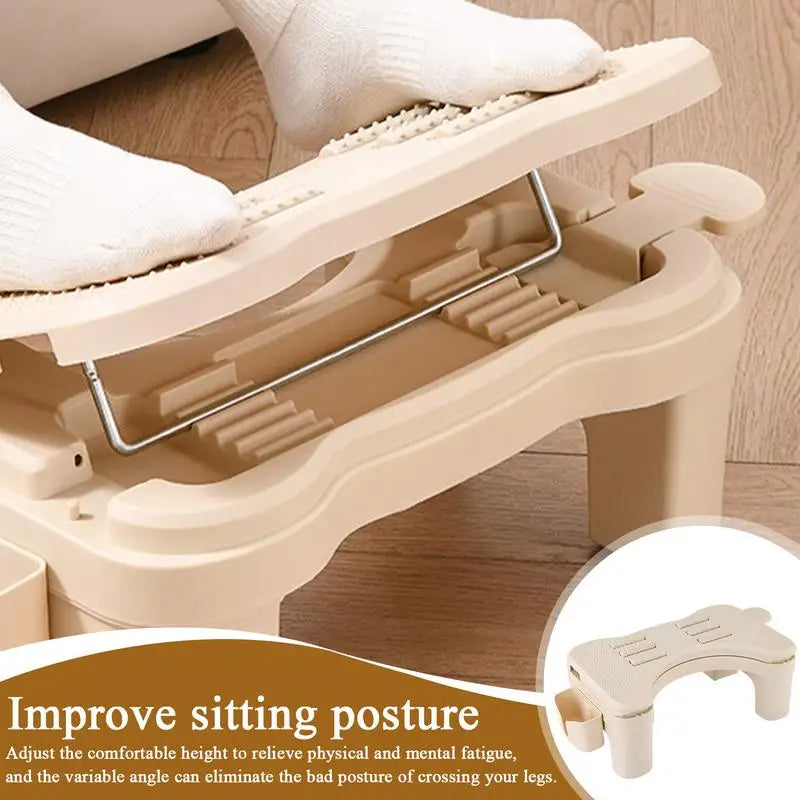 Portable Offices Footrests with Massage adjustable Under Desk Footrest Ergonomic Foot Stool Pain Relief for Home Office Work