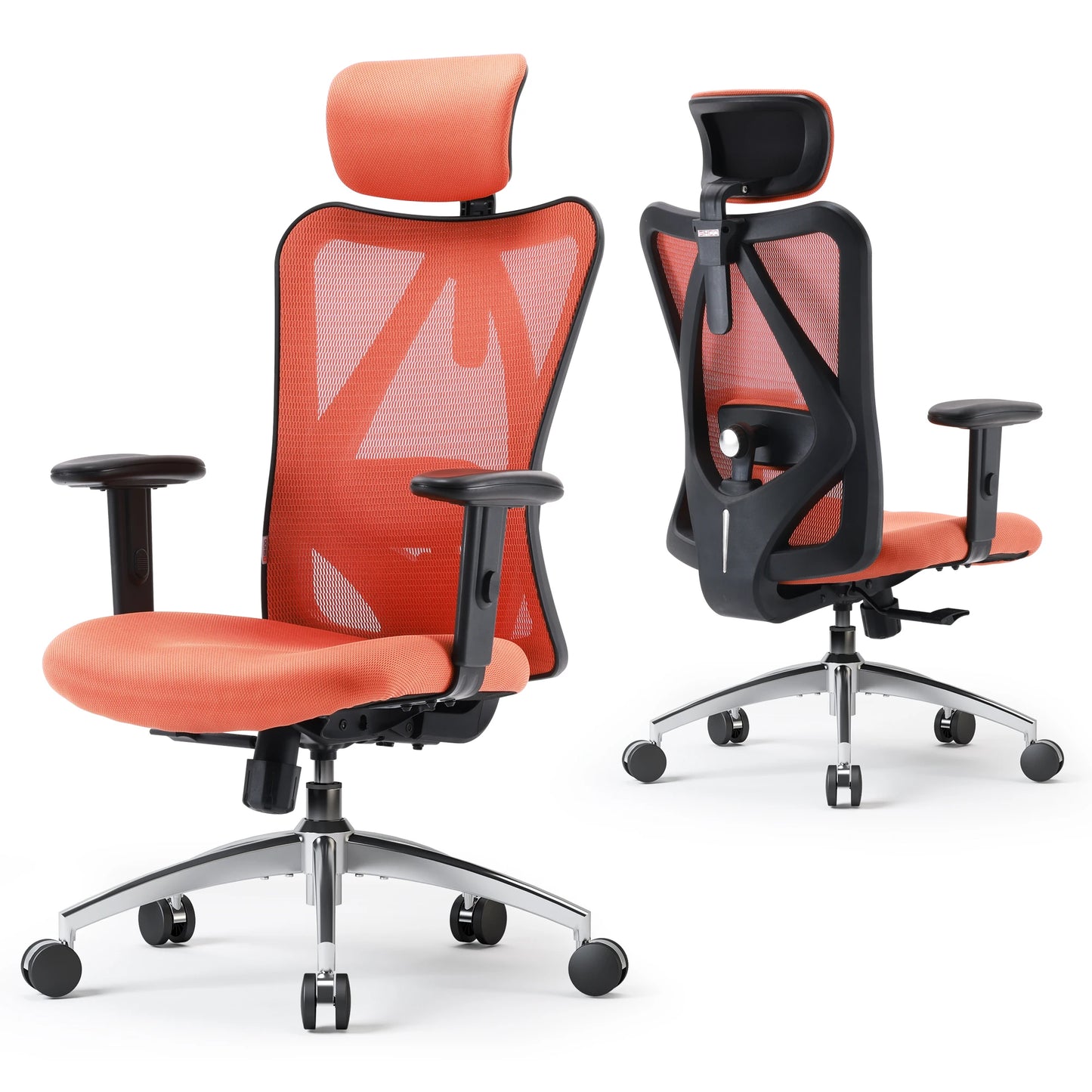 SIHOO M18 Ergonomic Office Chair for Big And Tall People Adjustable Headrest 2D Armrests Lumbar Support PU Wheels Swivel Feature