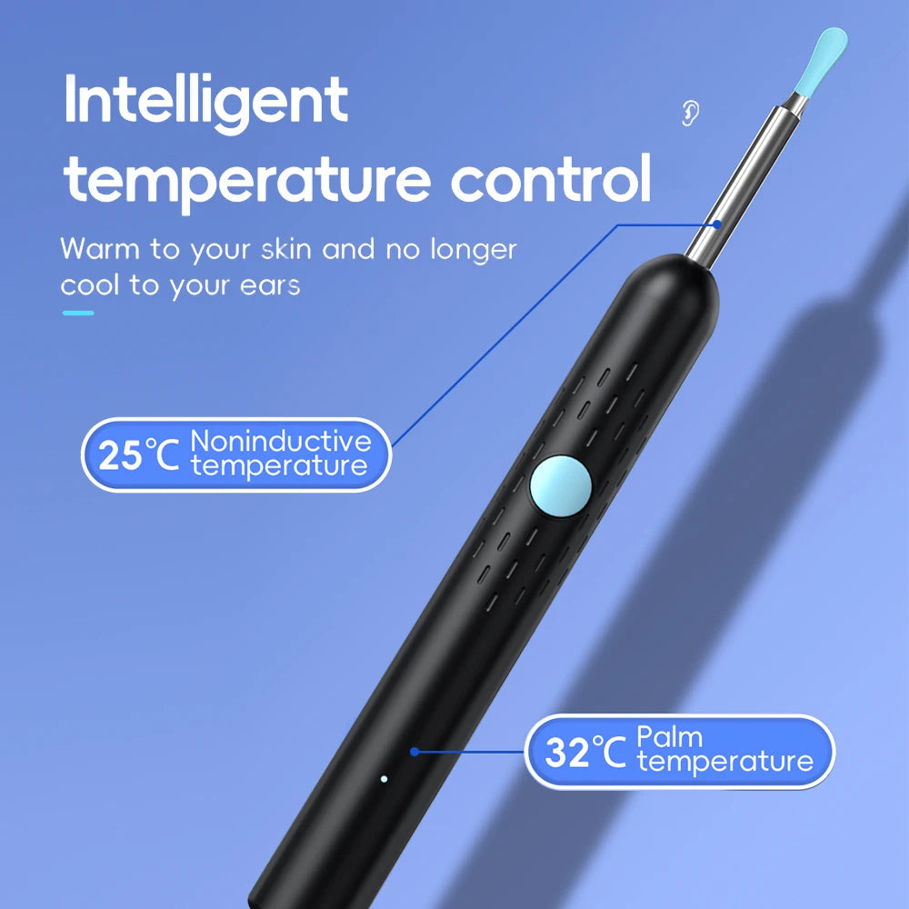 500W Pixels Smart Visual Ear Cleaner HD Endoscope with 9pcs Ear Picking Spoon Tools Set for Adult Children Earwax Removal Tool