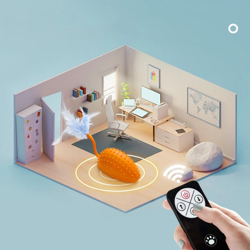 Smart Cat Toy 2 Modes Automatic Moving Remote Controlled Toy Mouse for Cats Dog Interactive Playing Kitten Training Pet Supplies