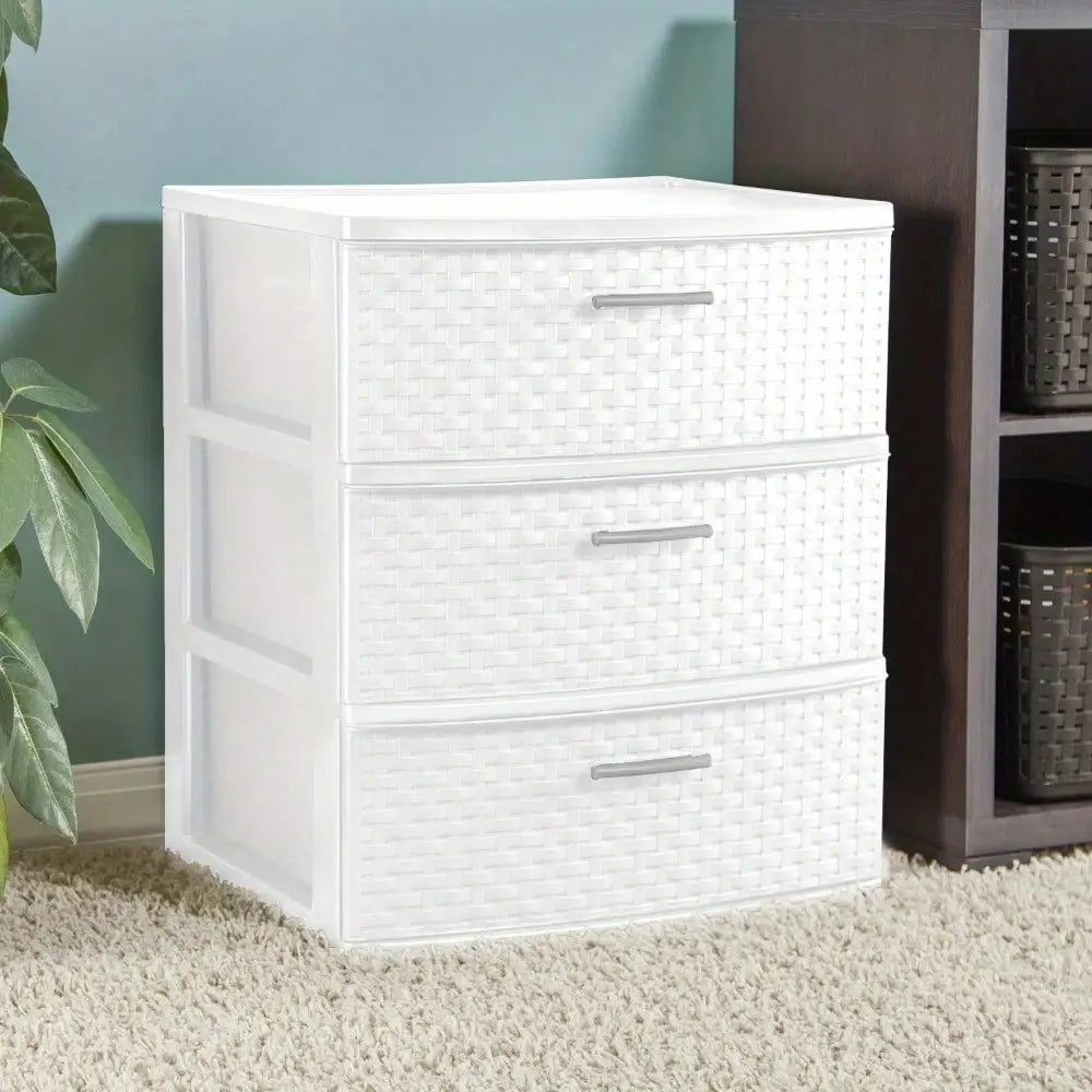 3 drawer wide machine type storage cabinet, exquisite design, easy to clean, suitable for multiple places in the home