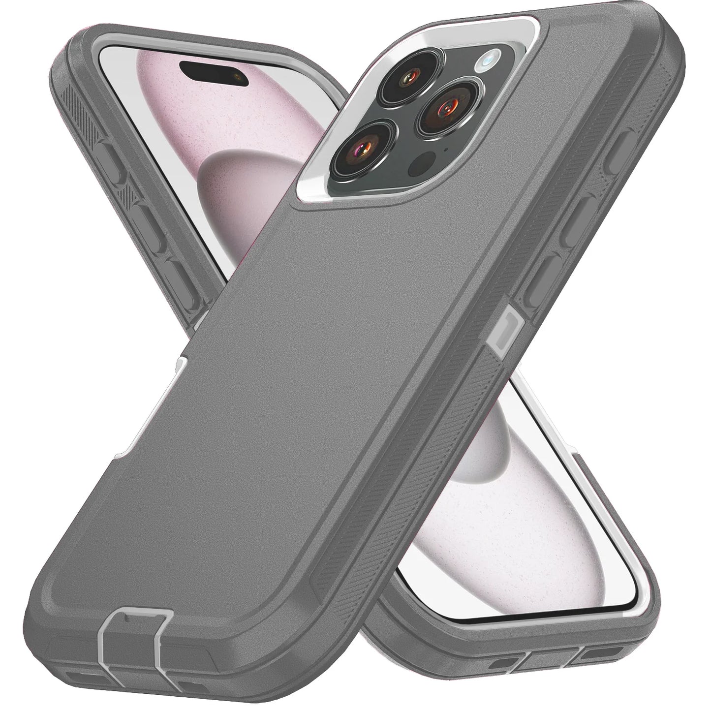 Shockproof Armor Defender Phone Cases For iPhone 16 Pro Max 13 12 Mini 14 Plus 11 15 Pro Max 16E Hard PC+TPU Stand Protect Cover