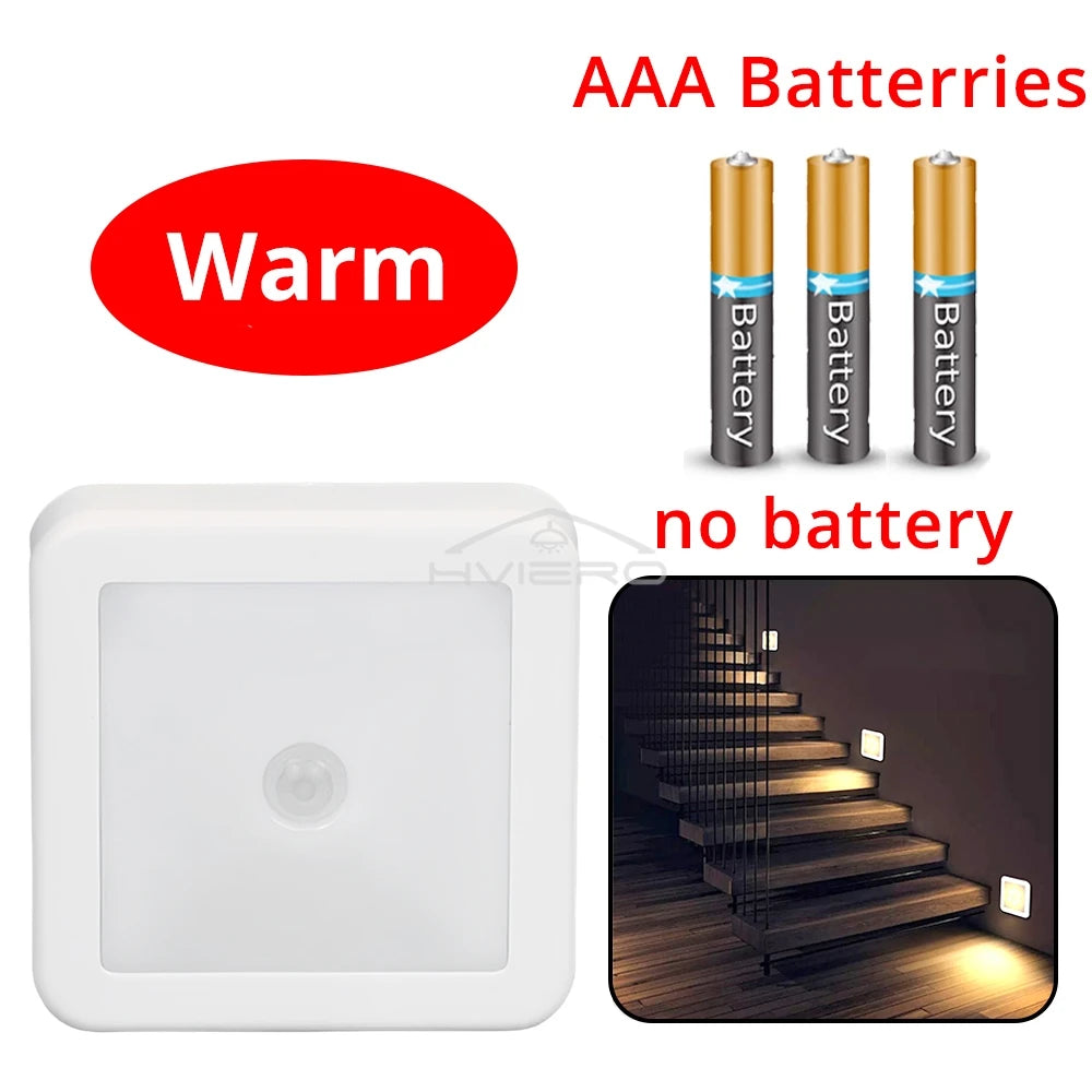 LED Night Light Smart Motion Sensor Battery USB Charging