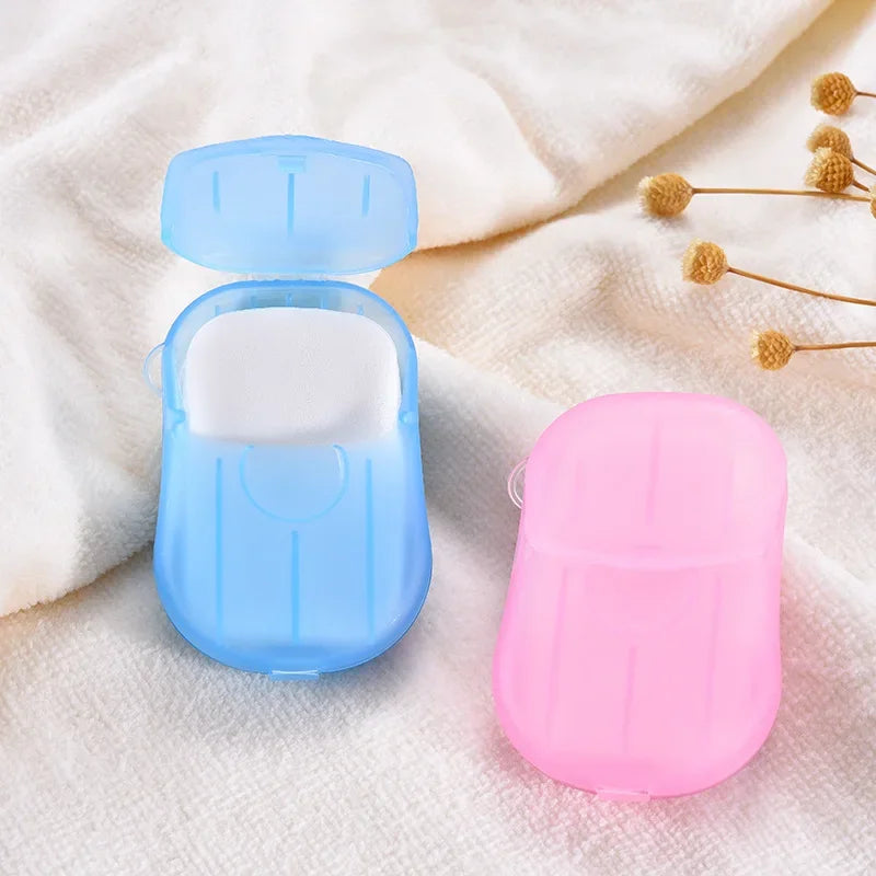 Outdoor Travel Disposable Soap Tablet Box Soap Paper Portable Hand Washing Tablet Small Soap Tablet Mini Sheet jabonera