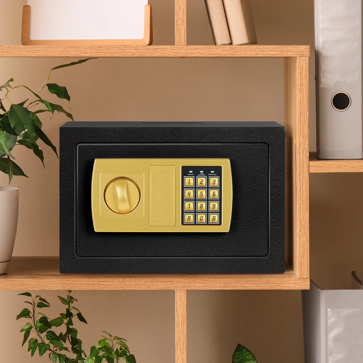 Digital Keypad Lock Safe Box - Heavy Duty Steel Security for Home/Office, Anti-Theft Fireproof Electronic Storage Cabinet