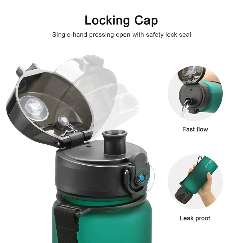 500/800/1000ML Sport Water Bottle Portable Leakproof Shaker Drinkware Outdoor Tour Gym Fitness Cup Colorful Plastic Jug BPA Free