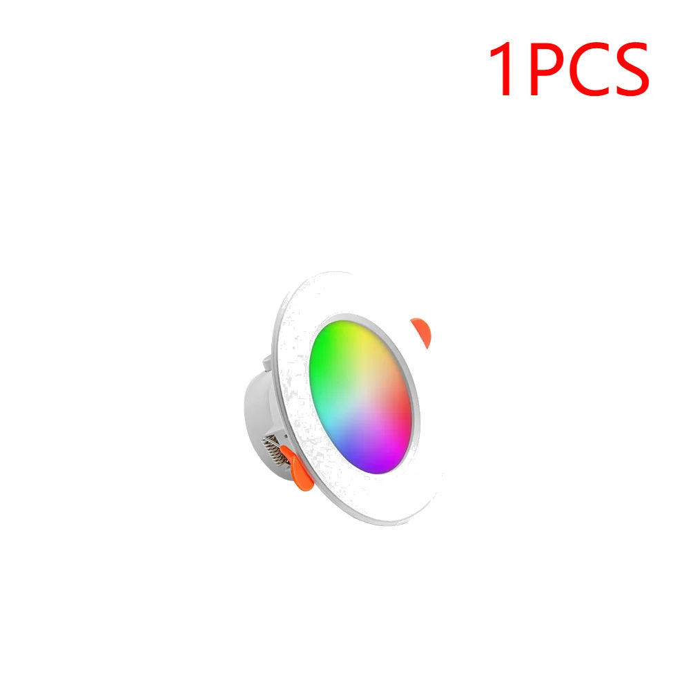 1/2PCS LED Downlight Smart Life Dimming Spot Bluetooth lamp 10W RGB+CW+WW Change Warm Cool light Work with Alexa Google Home