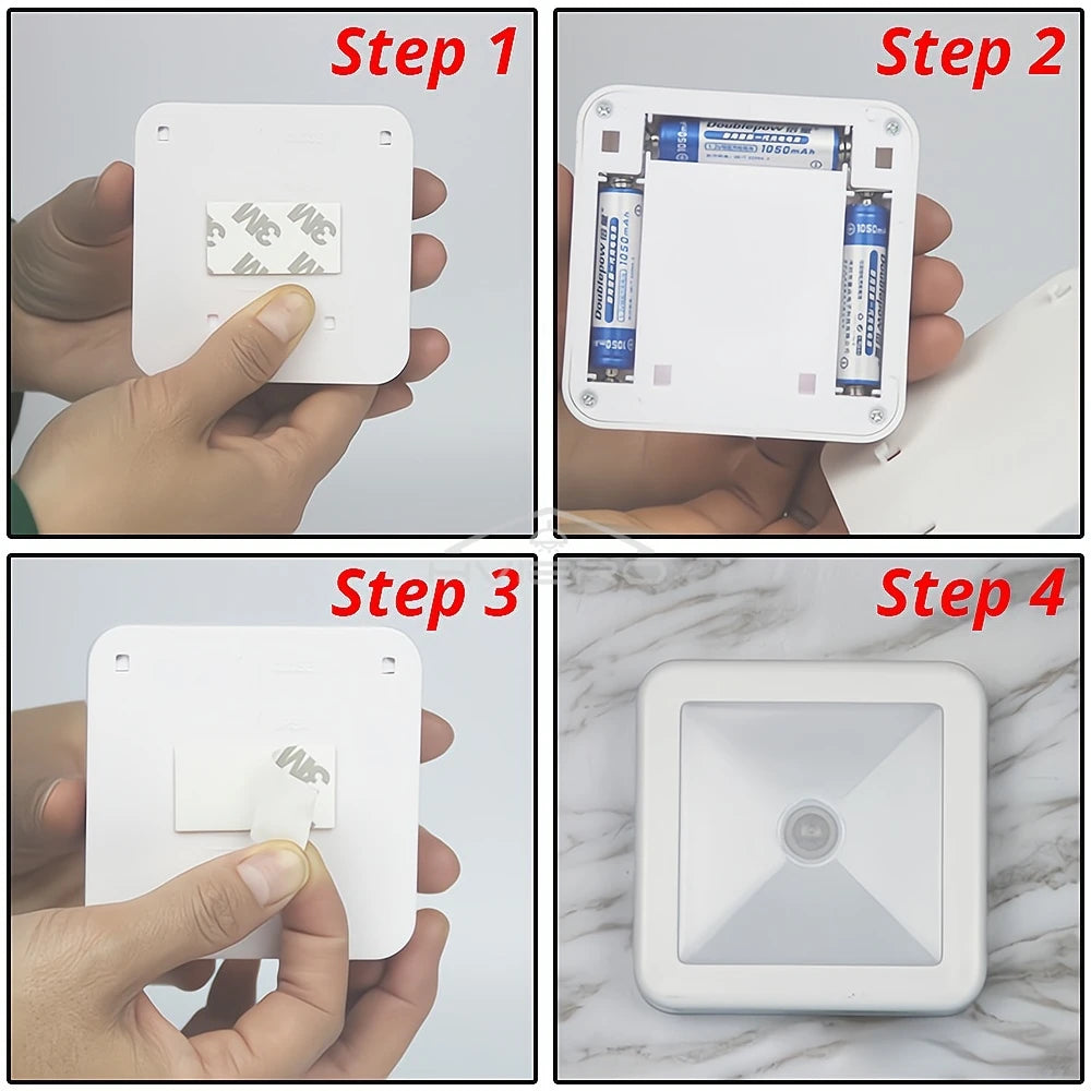 LED Night Light Smart Motion Sensor Battery USB Charging