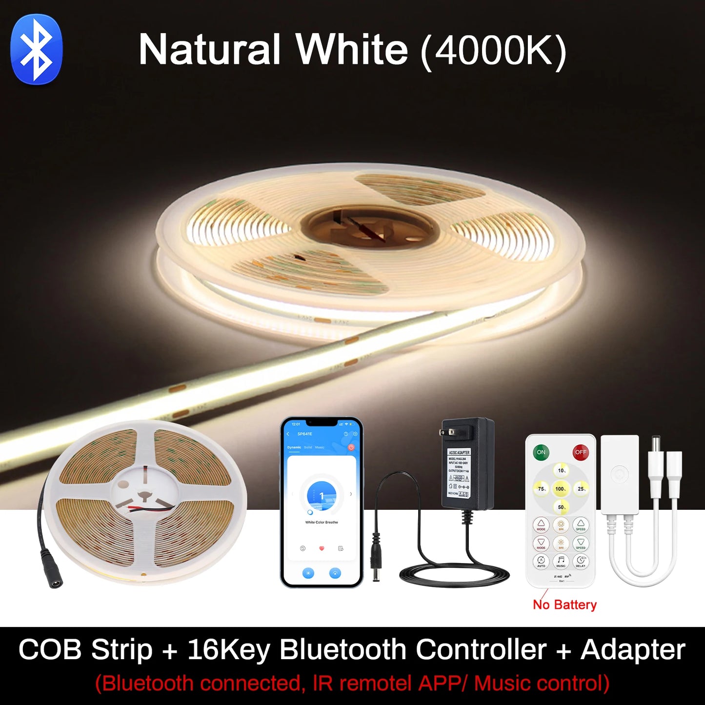 Tuya Wifi Smart Life COB LED Strip Light 5m 10m Zigbee Support Google Home Alexa Voice Control RA90 Warm White CCT RGB LED Tape