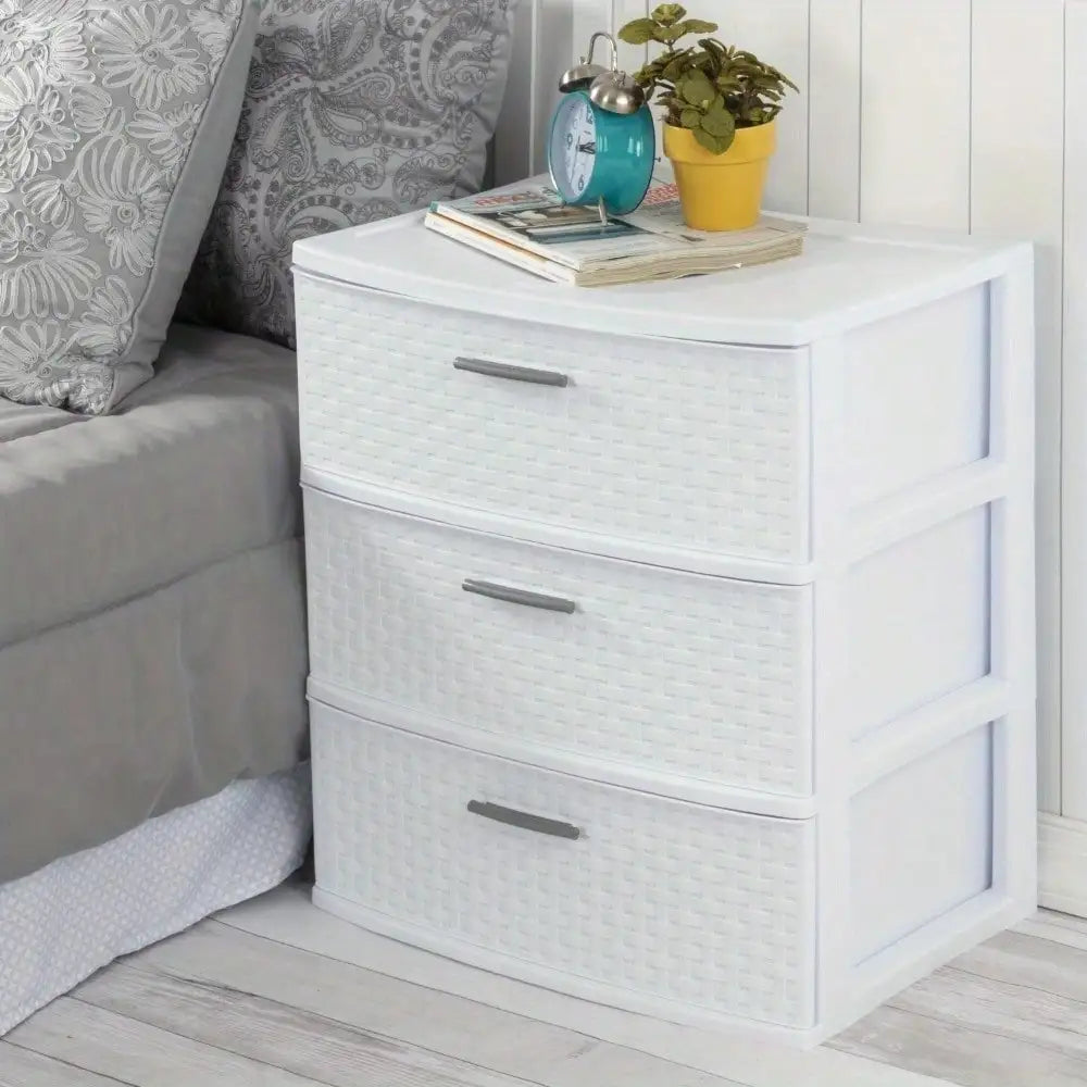 3 drawer wide machine type storage cabinet, exquisite design, easy to clean, suitable for multiple places in the home