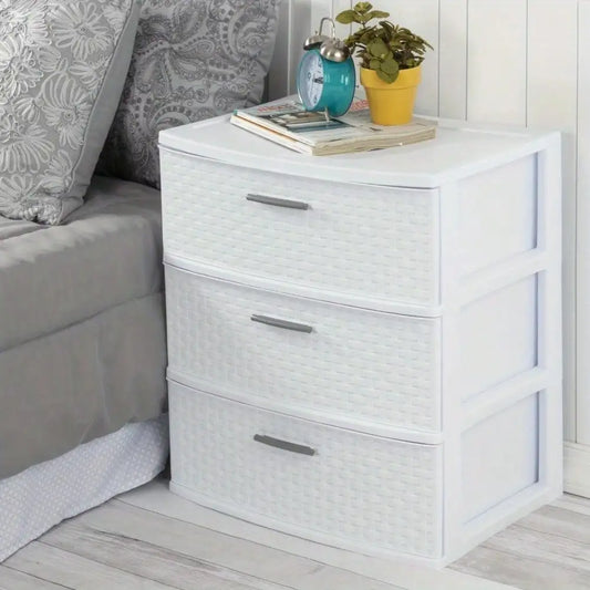3 drawer wide machine type storage cabinet, exquisite design, easy to clean, suitable for multiple places in the home