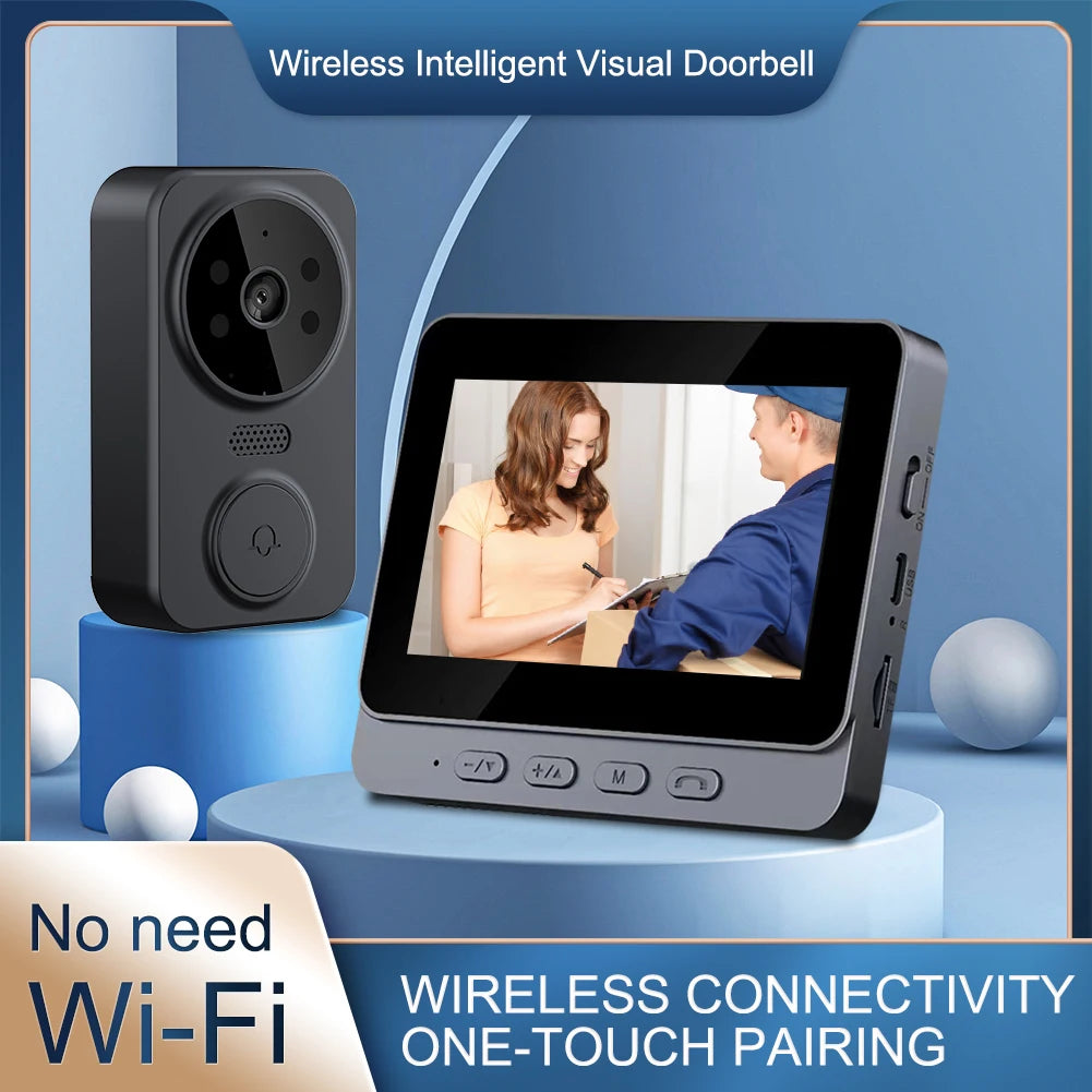 Smart Video Doorbell Camera IR Night Vision Digital Door Viewer 2.4G WiFi 800mAh Battery Magic Door Eye Two-Way Intercom