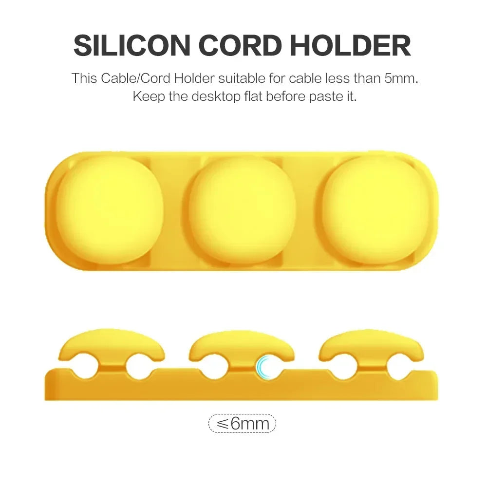 Stonego Silicone USB Cable Organizer Desktop Tidy Management Holder for Mouse Headphone Wire