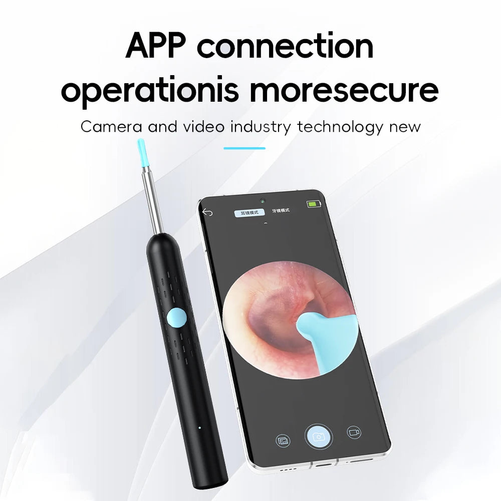 500W Pixels Smart Visual Ear Cleaner HD Endoscope with 9pcs Ear Picking Spoon Tools Set for Adult Children Earwax Removal Tool