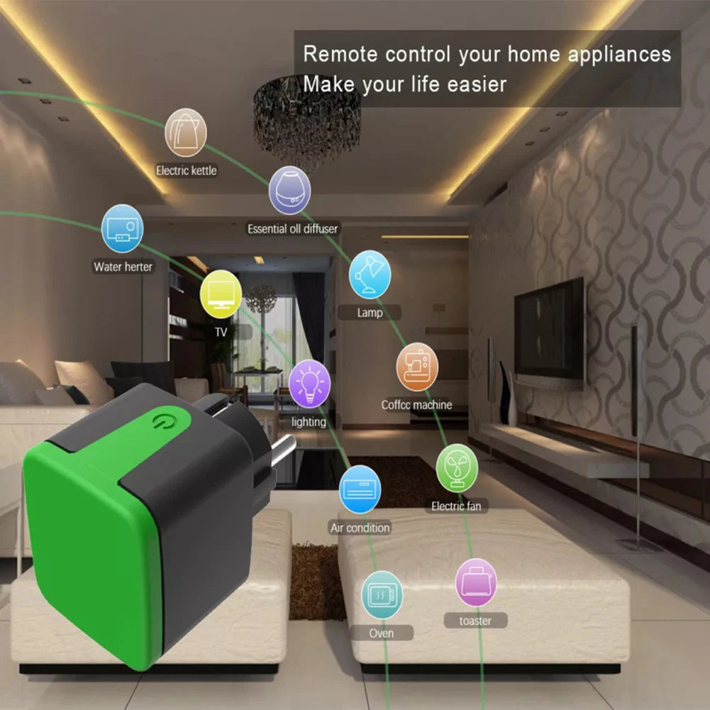 WiFi Smart Outlet Socket Waterproof WiFi EU Smart Plug Power Monitor Remote Timing Function Work with Alexa Google Assistant