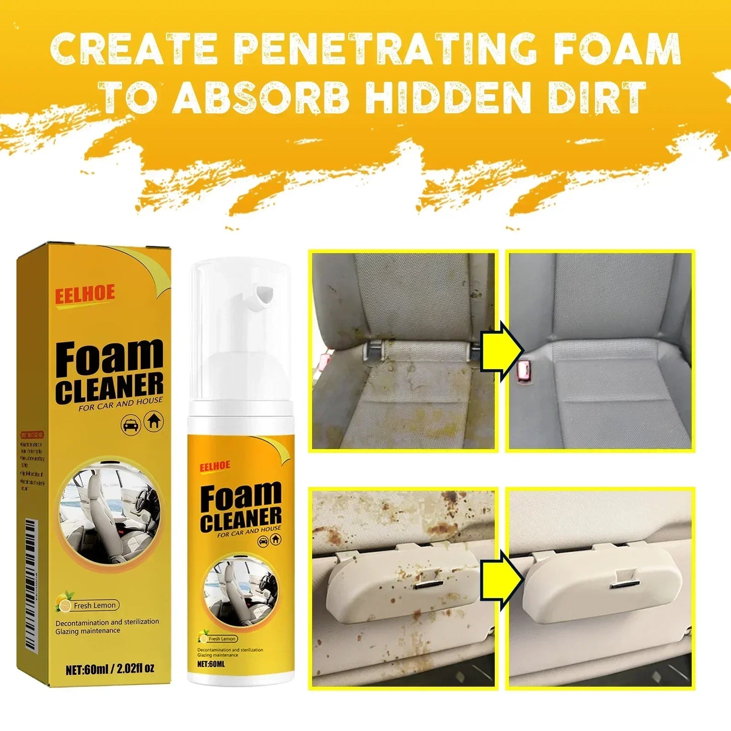 30/100ml Multi-Purpose Foam Cleaner Spray Large Capacity Leather Cleaning Auto Home Foam Cleaners for Car Wash Maintenance
