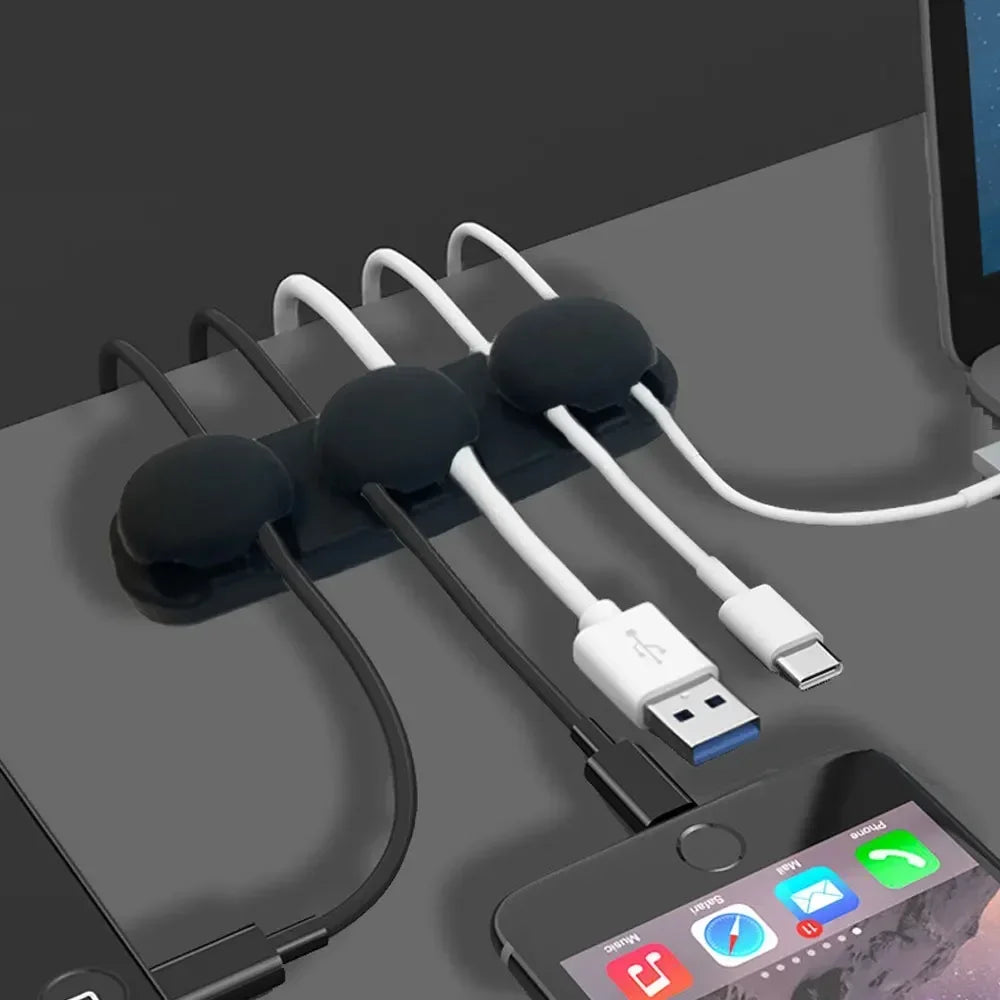 Stonego Silicone USB Cable Organizer Desktop Tidy Management Holder for Mouse Headphone Wire