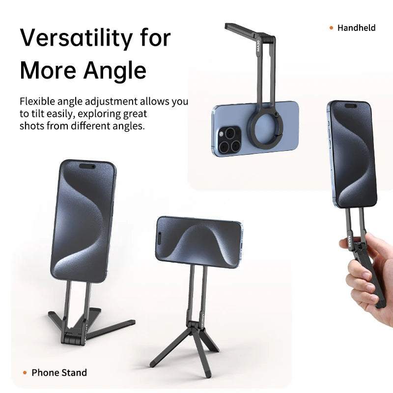 ULANZI MA30 Magnetic Phone Tripod Stand for iPhone 16 Samsung Xiaomi Huawei Vivo OPPO Magsafe Aluminium Smartphone Mini Bracket