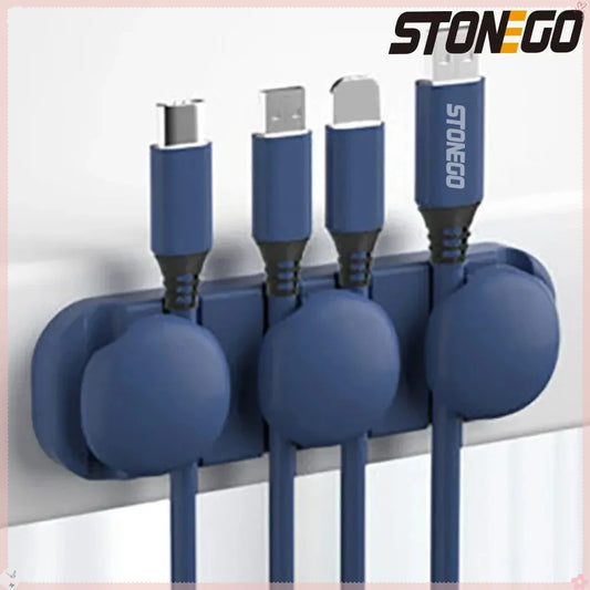 Stonego Silicone USB Cable Organizer Desktop Tidy Management Holder for Mouse Headphone Wire
