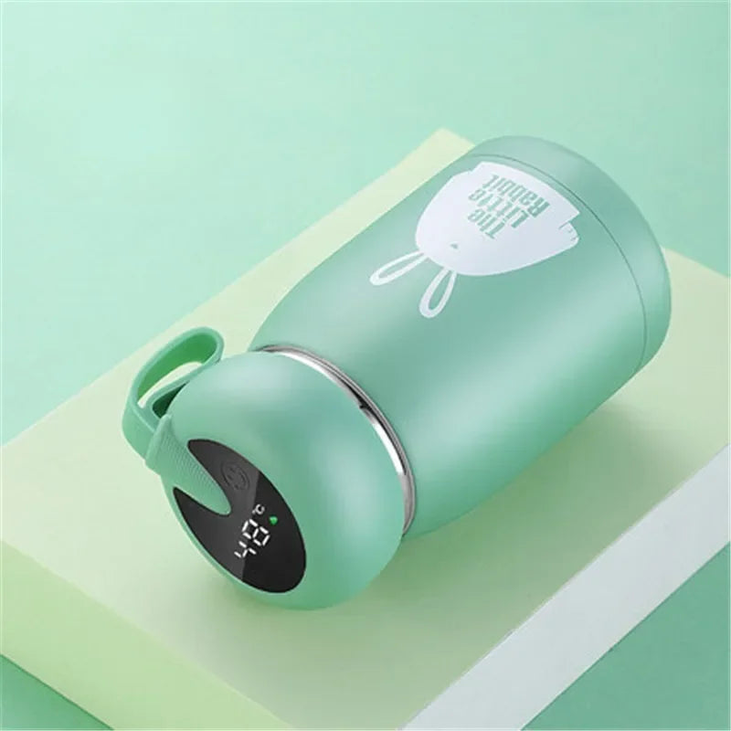 Cute and Convenient,Portable Insulated Water Bottle with Smart Temperature Display, Mini Vacuum Flask for Kids and Girls
