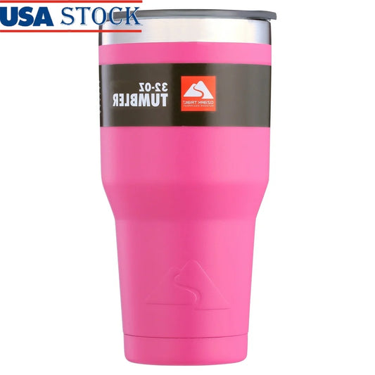 Insulated Stainless Steel Tumbler 32oz Travel Mug Hot Beverage Cooler with Magnetic Slider Sipper and Sweat Free Design