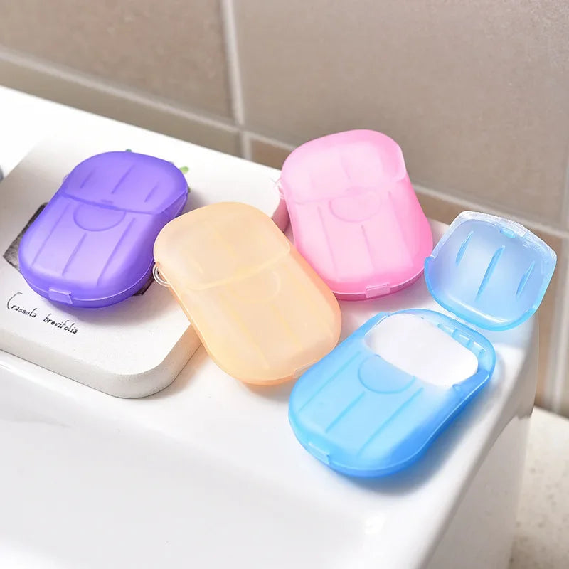Outdoor Travel Disposable Soap Tablet Box Soap Paper Portable Hand Washing Tablet Small Soap Tablet Mini Sheet jabonera