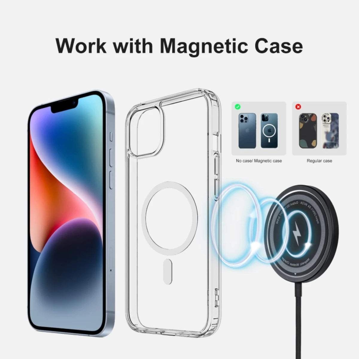 2-in-1 Magnetic Wireless Charger For iPhone 16 15 14 13 12 Pro Max USB Type C Fast Charger Phone Fast Charging Cable Accessories