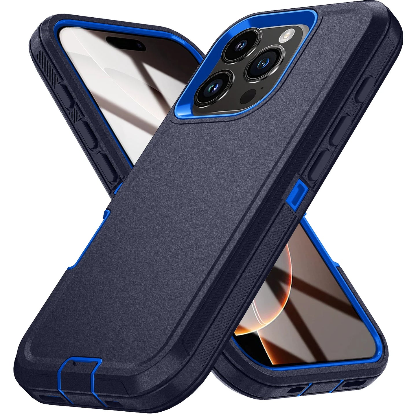 Shockproof Armor Defender Phone Cases For iPhone 16 Pro Max 13 12 Mini 14 Plus 11 15 Pro Max 16E Hard PC+TPU Stand Protect Cover