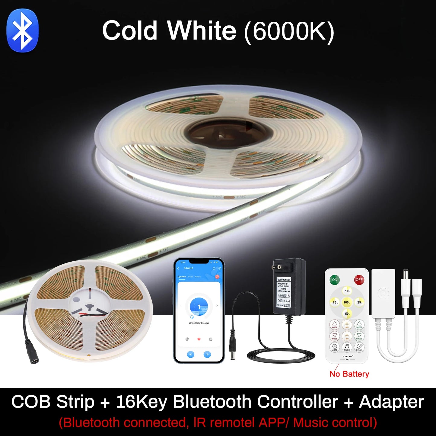 Tuya Wifi Smart Life COB LED Strip Light 5m 10m Zigbee Support Google Home Alexa Voice Control RA90 Warm White CCT RGB LED Tape