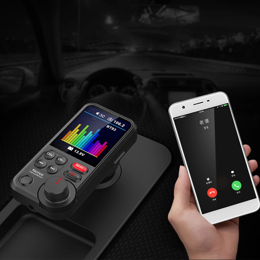 1.8 Inch Handsfree Car Radio QC3.0 Charging Bluetooth-Compatible FM Transmitter Modulator AUX Auto Aux Radio Car Charger Adapter