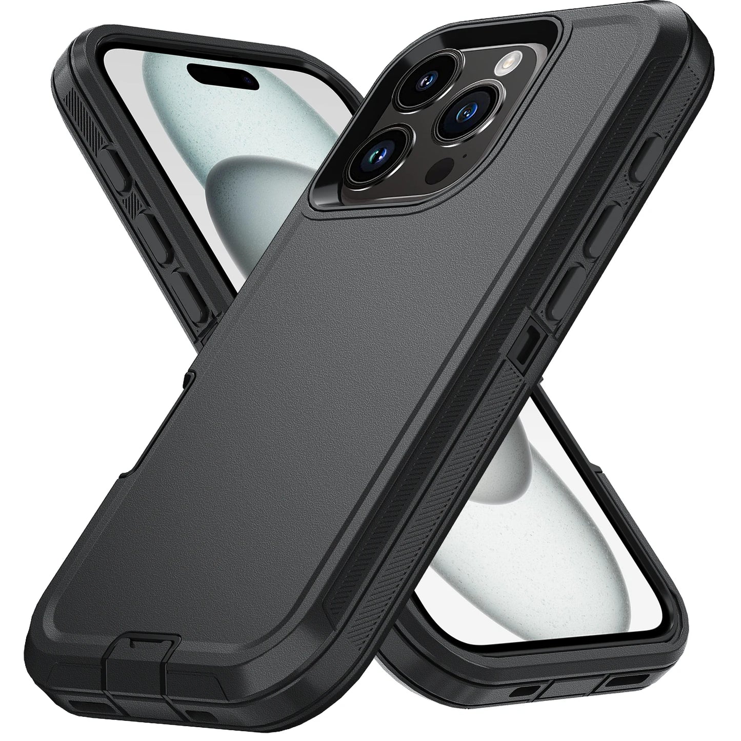 Shockproof Armor Defender Phone Cases For iPhone 16 Pro Max 13 12 Mini 14 Plus 11 15 Pro Max 16E Hard PC+TPU Stand Protect Cover