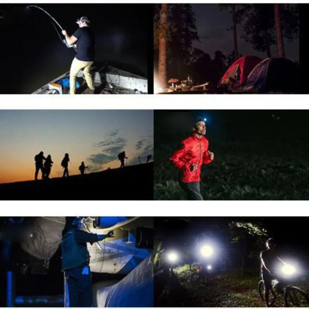 Mini COB LED Headlamps Lightweight Portable 3 Switch Modes Headlight Camping Headlamp Head Flashlight AAA Batteries Powered