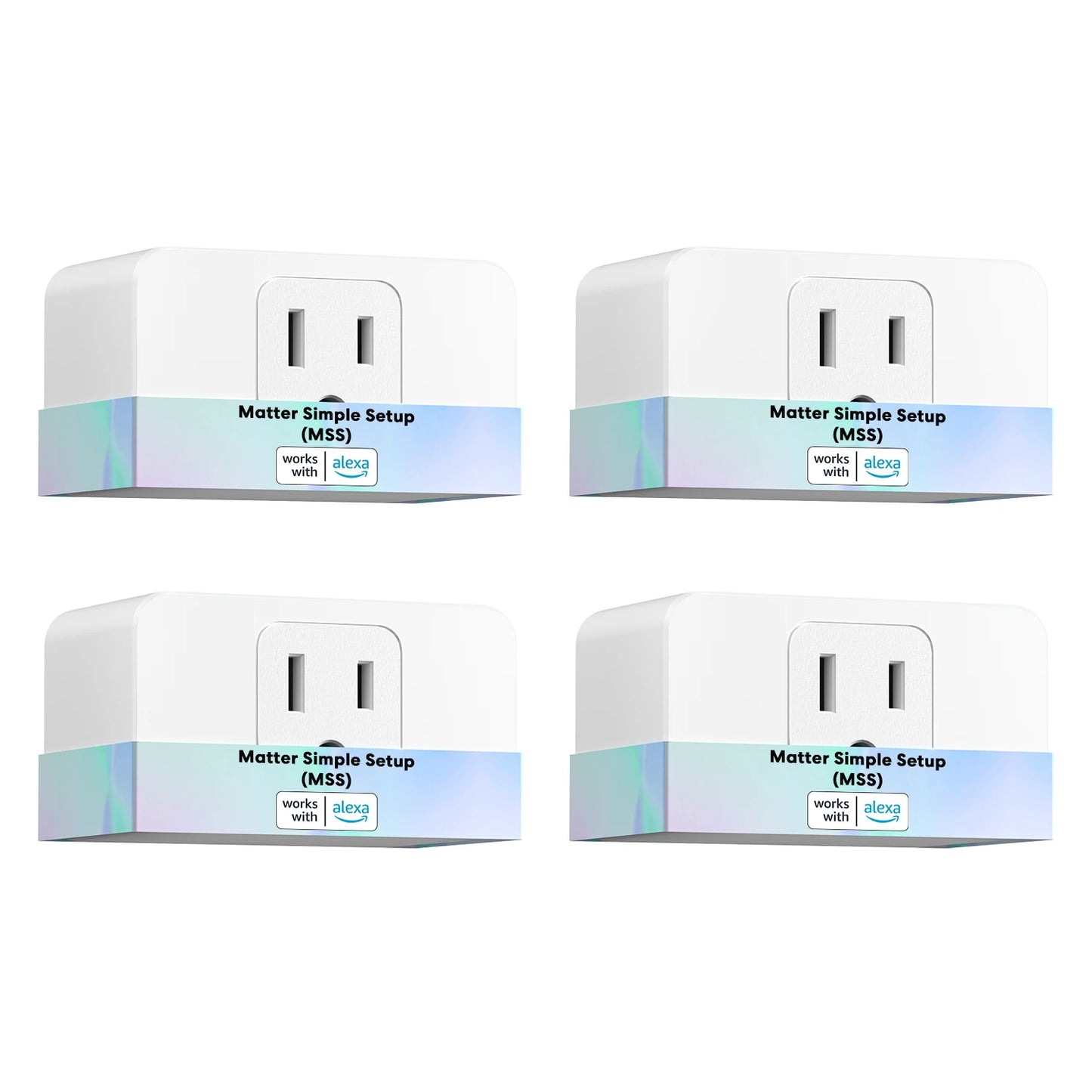 Meross Smart 4 Pack Matter Plug US/CA Standard Wireless Outlet Power Monitor Smart Home Appliances Work With Homekit Alexa