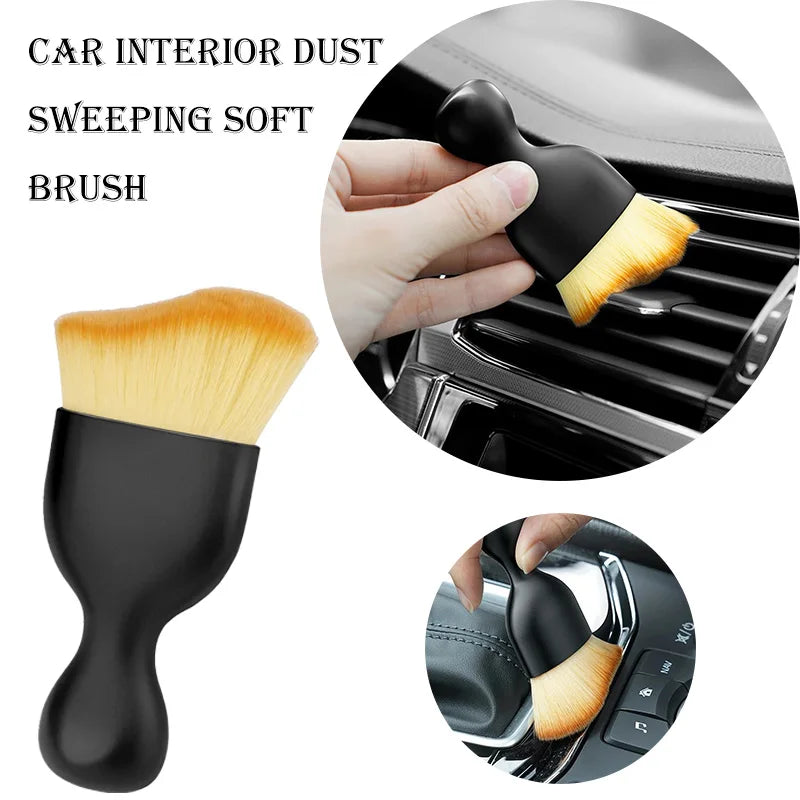 Car Interior Vacuum Soft Brush for Car AC Vents Keyboard Gaps Crevices Soft Wool Bristles Durable Dust Removal Artifact Car Deta