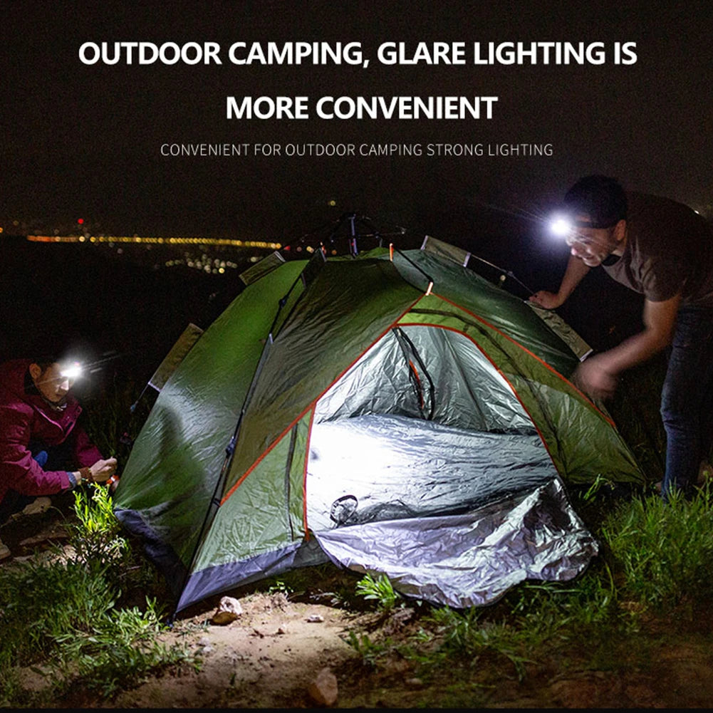 Mini COB LED Headlamps Lightweight Portable 3 Switch Modes Headlight Camping Headlamp Head Flashlight AAA Batteries Powered