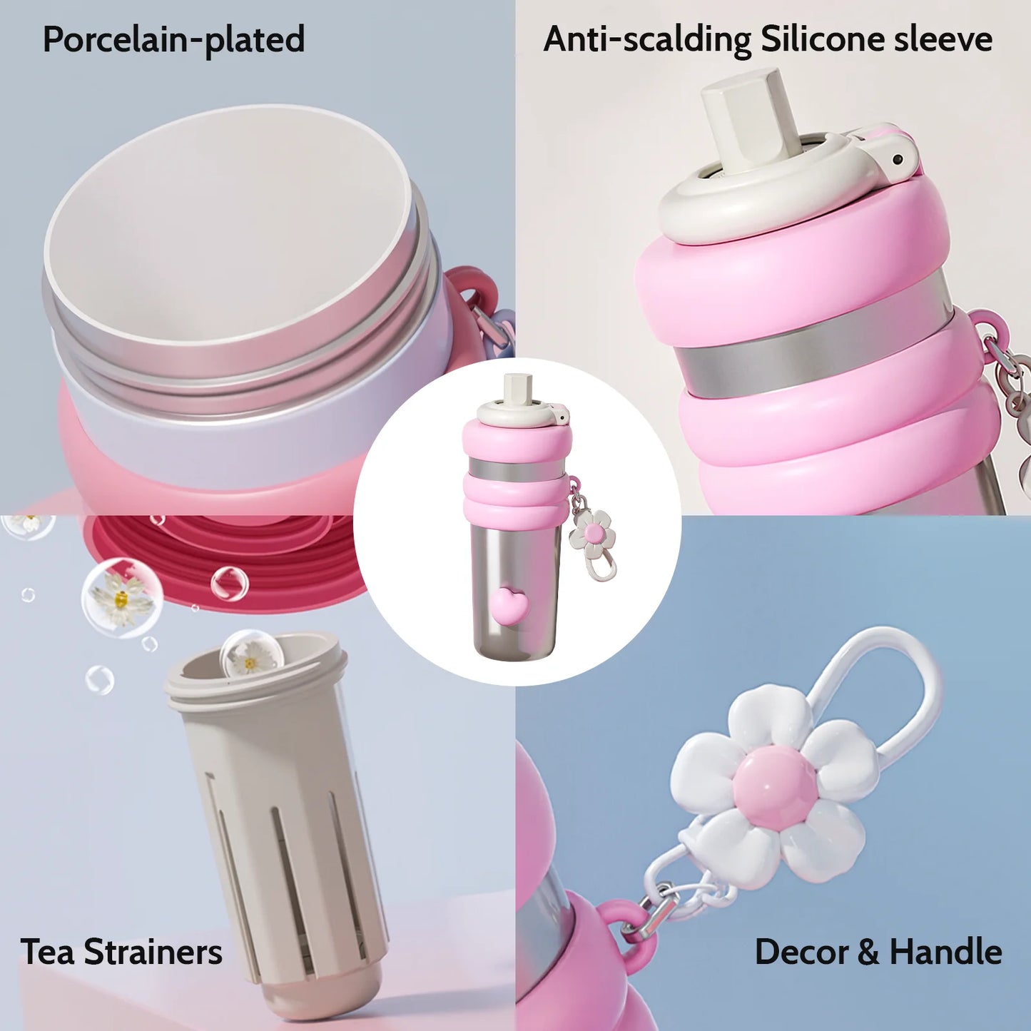 25oz Insulated Stainless Steel Tumbler, Leak Proof Double Wall Vacuum Sealed Travel Coffee Mug, Reusable Thermal Cup, BPA Free,