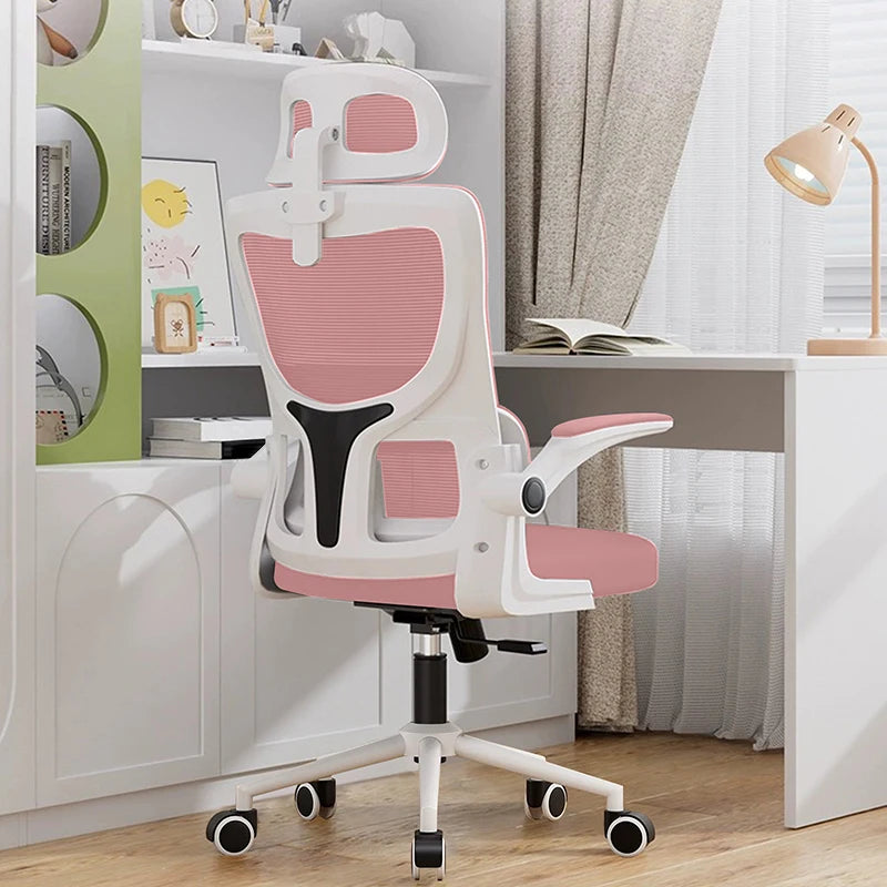 Mesh Office Chair High Back Ergonomic Desk Chair with Lumbar Support and Flip up Armrest Adjustable Headrest for Black Home
